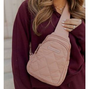 Popsy Quilted Pink Crossbody Bag